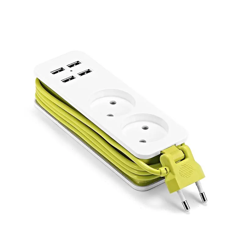 Сетевой удлинитель с 4 розетками переменного тока USB-портами и удлинителем для