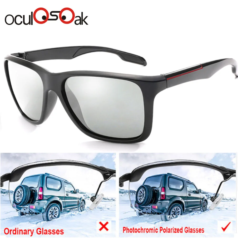 

2019 Photochromic Polarized Sunglasses Men Car Driving Goggles Chameleon Sunglass Male Discoloration Glasses B1037