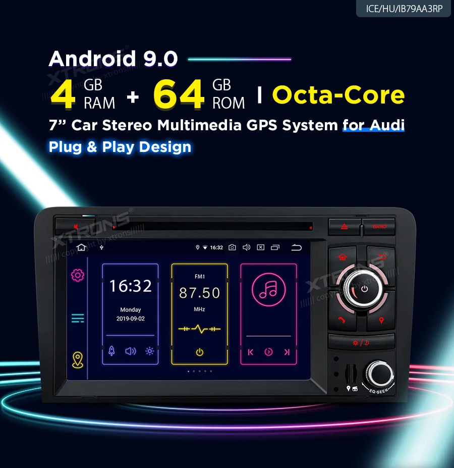 Flash Deal 7" Android 9.0 Pie OS Car DVD Multimedia Navigation GPS Radio for Audi A3 2003-2012 & Audi S3 2006-2012 & Audi RS3 2011-2012 1