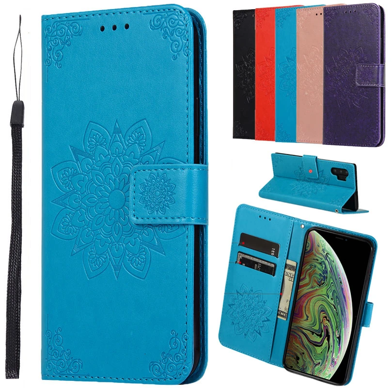 

Printing Flower Leather Flip Book Wallet Phone Case For Samsung Galaxy S8 S9 S10 Note 8 9 10 Plus S10E Soft Cover Capa Bag Cases