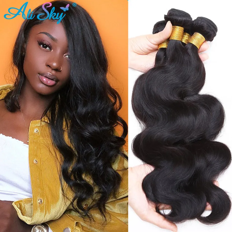 Ali sky hair aplique de cabelo humano ondulado, extensão de cabelo 100% ...