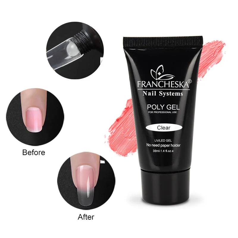  Francheska 30ml UV Nail Extension Builder Gel Poly Gel Used with Nail Tips