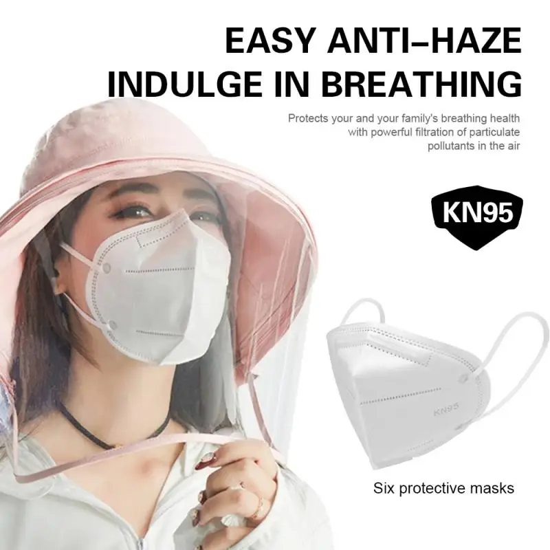 

KN95 Protective 6 Layers Dustproof Facial Protective Cover Masks Breathable PM2.5 Disposable Masks Respirator Face Shield Masks