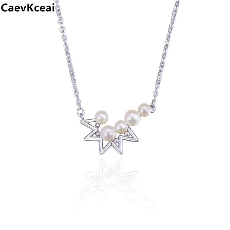 CaevKceai 100% 925 пробы Серебряное ожерелье с микро звездой подарок для женщин цепочка