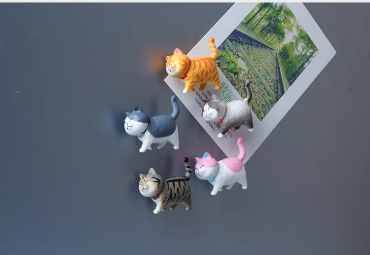 Cute kitty refrigerator paste warm series 3D cat magnetic paste home decoration creative gift Animal refrigerator stickers