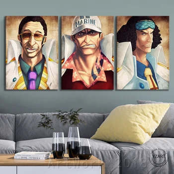 

Retro Style ONE PIECE Navy Headquarters Senior General Anime Poster Wall Paintings Canvas Art Kids Bedroom Decoration