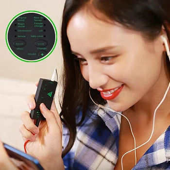 

Besegad Mini Voice Changer USB Rechargeable Device with 7 Sound Effects for Mobile Phones Computers Tablets Laptops Game Gadgets