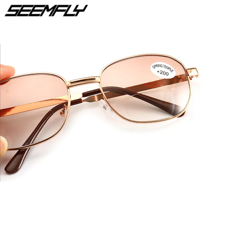 Seemfly металлические бифокальные очки для чтения мужчин и женщин увеличительные