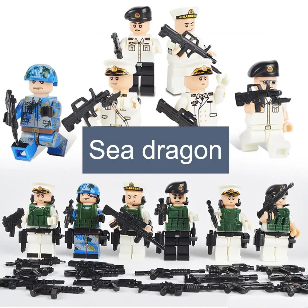 Обучающее составное здание Блоки Игрушки Военная серия мультфильм куклы для детей солдат Военная игрушка фигурка совместима
