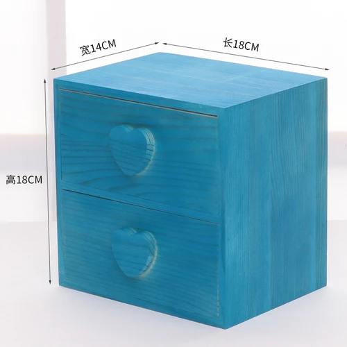 Креативный деревянный ящик для хранения современный домашний Настольный косметический офисный шкафчик для хранения организации декоративные аксессуары - Цвет: blue 2