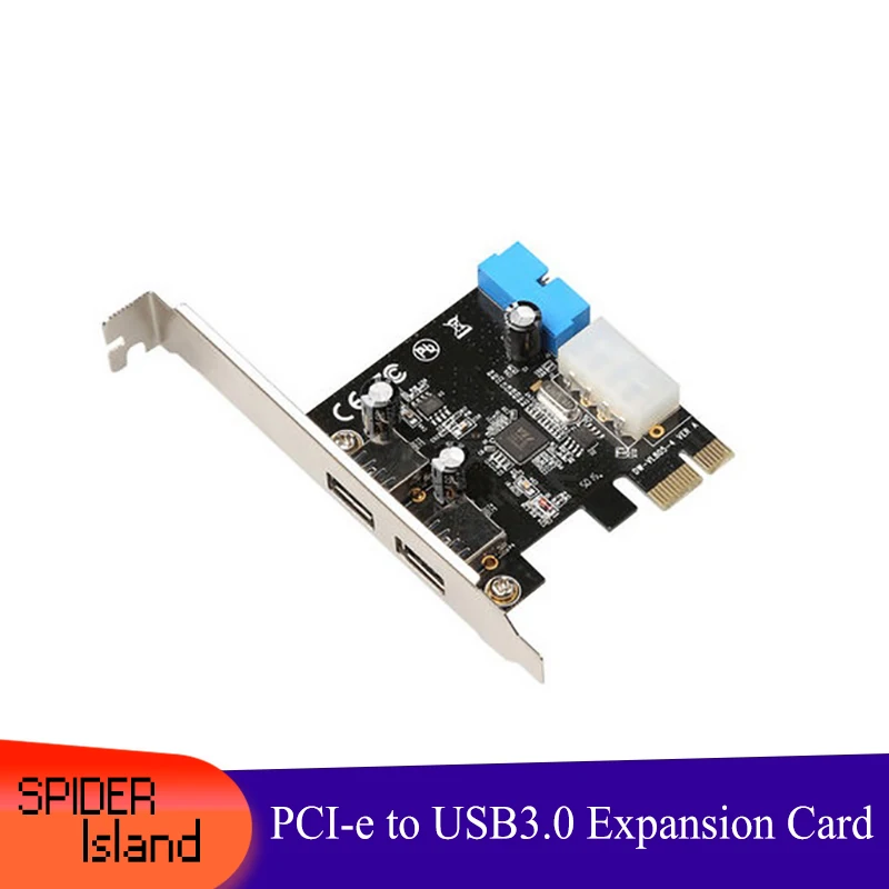 

PCI-e to 2x USB3.0 Expansion Card Desktop Board USB3.0 Expansion Card 20 pin Front Interface + Low Profile Bracket