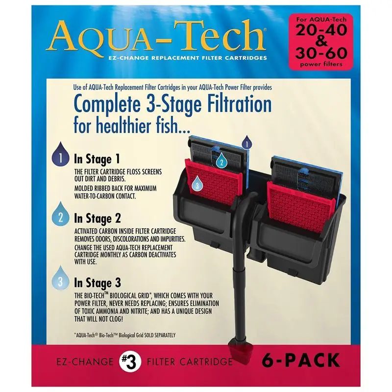 6 x для Aqua-Tech Ez-изменить#3 фильтр для аквариума Сменные картриджи