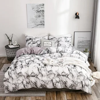 

Printed Marble 6 Colours Bedding Set Quilt Cover Sheets 2/3Pcs Comforter King Bedlinen Covers Size High Quality Queen Bedclothes