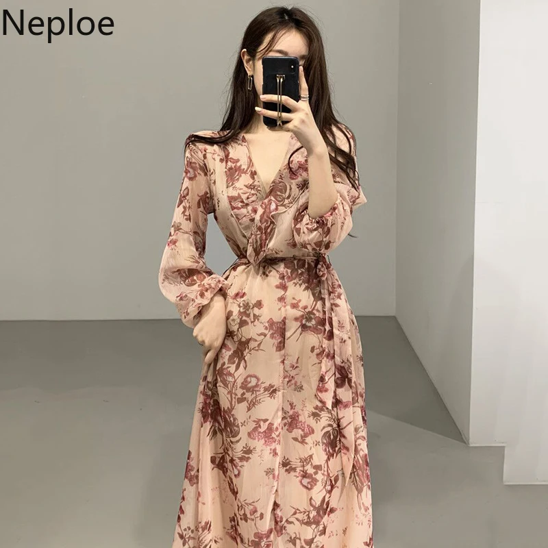 Женское платье с цветочным принтом Neploe весна 2020 шикарные женские платья v