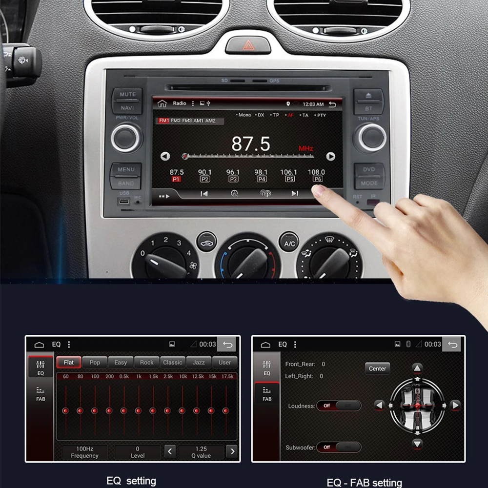 Eunavi 2din 4G 64 Android 9 Автомагнитола DVD мультимедиа для Ford Mondeo S-max Focus C-MAX Galaxy Fiesta transit Fusion подключения kuga