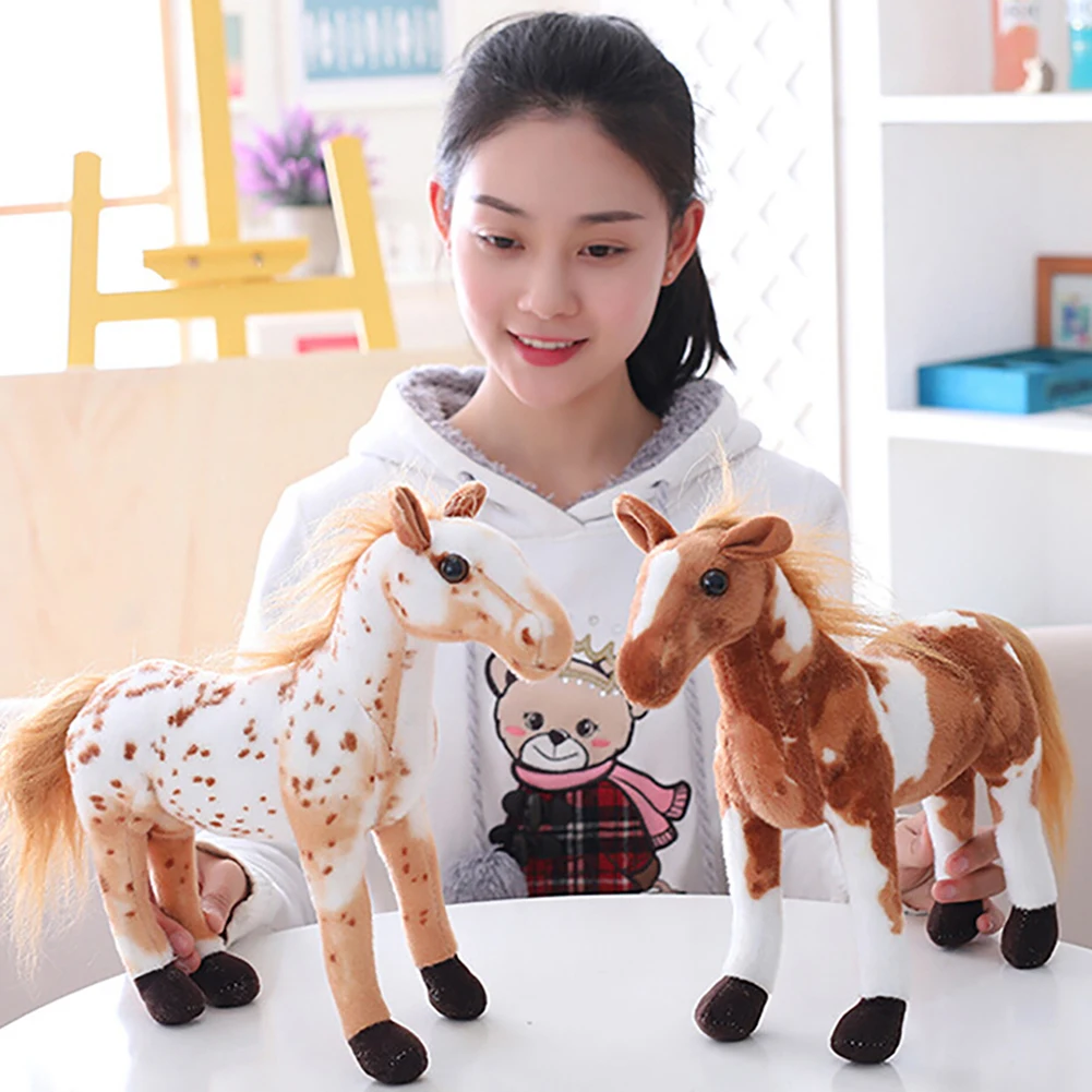 3D имитация мягкого конского животное плюшевая кукла, детская игрушка номер Декор, фото, реквизит для детей подарок на день рождения предметы домашней мебели