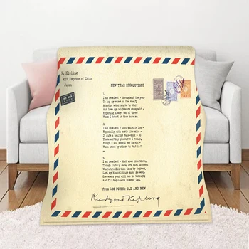 

Fleece Blanket Message Letter 3D Printed Flannel Blanket Quilts for Home Bed Sofa Air Conditioning Room MJJ88