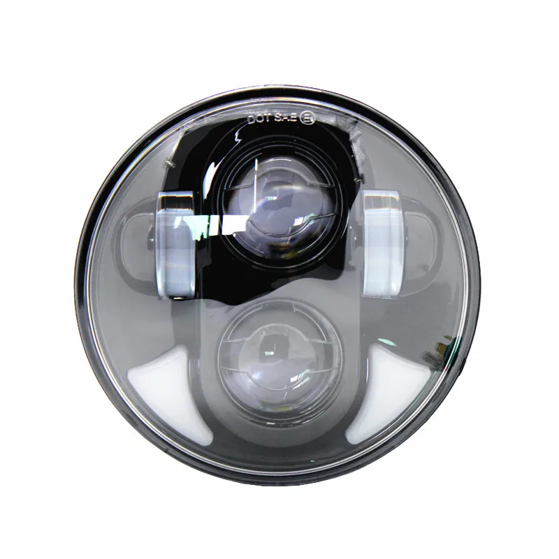 

5.75'' Motorcycle Round LED Headlight Projector DRL Hi-low Beam LED Headlamp Black/Chrome