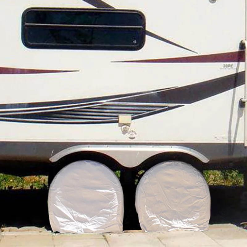 

1 pair High quality vinyl RV wheel covers for tire diameters 27" to 29" up to 11" deep tires Protection Cover