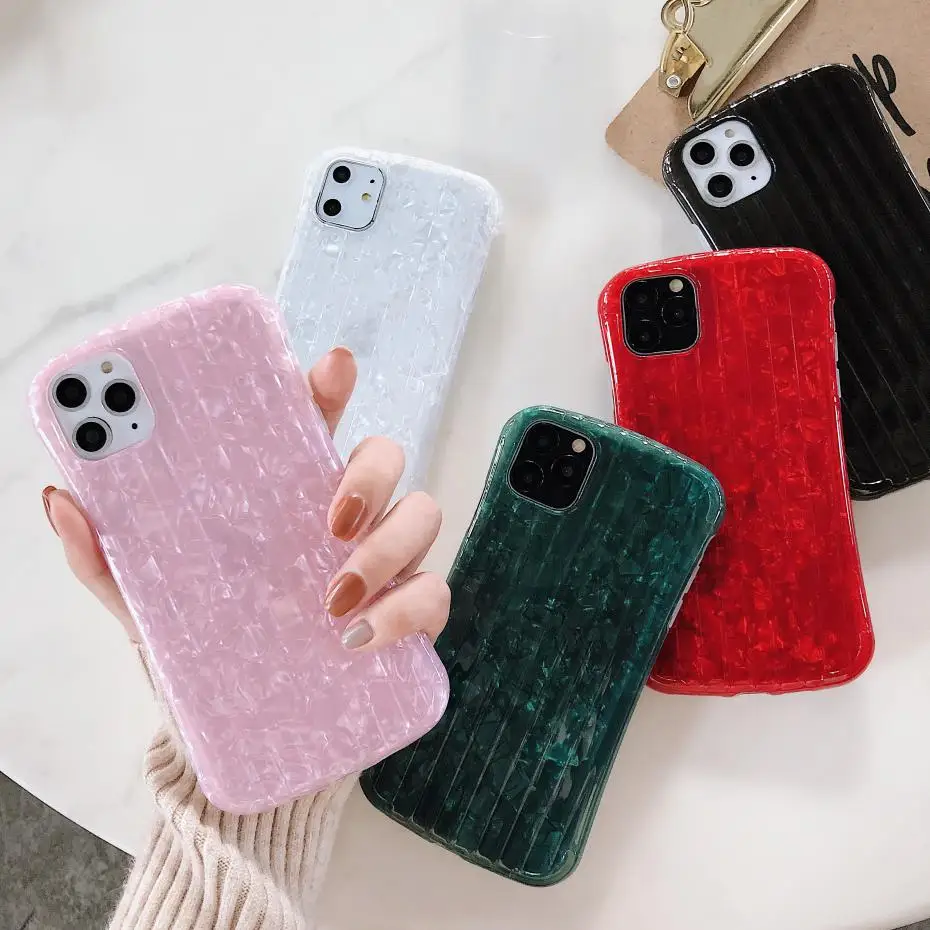 

Simple Shell pattern Couple Phone Cover Case For Iphone X 11 pro Xs Max Xr 10 8 7 6 6s Plus Luxury Soft silicone Coque Fundas