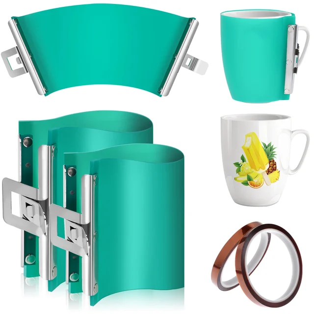 Sublimation Mug Wrap Compatible with Mug, 3 Thicknesses Silicone Wrap with  Heat Resistant Tape, for Blanks Mugs 