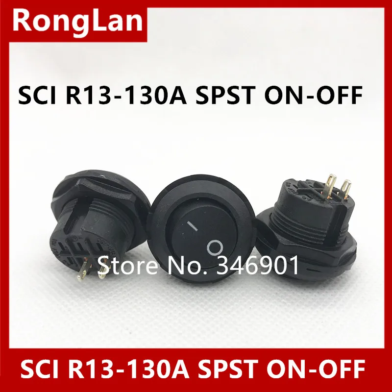 

[SA] R13-130A Taiwan New SCI black feet two tranches of a circular single rocker switch rocker switch--50pcs/lot
