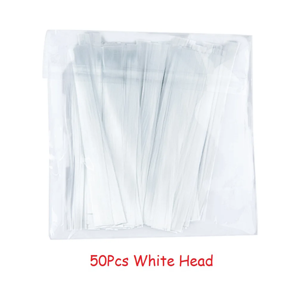 50Pcs White Head Профессиональный 50/100 шт/пакет стекловолокно для наращивания ногтей, для Шелкового наращивания ногтей, волокнистые ногти, акриловые наконечники, маникюрный салонный инструмент наклодные ногти типсы для ногтей - Цвет: 50Pcs White Head