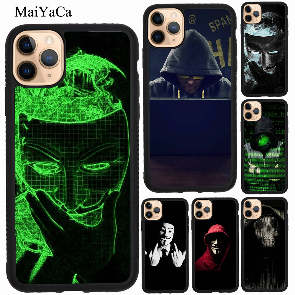 MaiYaCa Hacker Anonymous для iPhone 11 Pro Max XS X XR SE 2020 7 8 Plus чехол 12 mini | Мобильные телефоны и