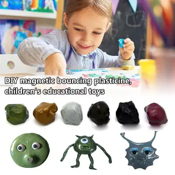 

DIY Hand Squeeze Slime Toys Magnetic Plasticine Children Modeling Clay Putty Magnetic Slime Modeling Clay Putty Educational Toy