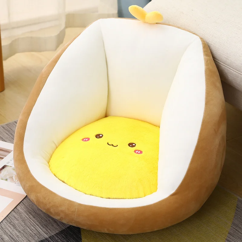thumbnail image 1 of Lindo Animal frutal Kawai Plushie pan semicerrado peluche silla cojín sujetar almohada decoración del hogar regalo para niñas, 1 of 5