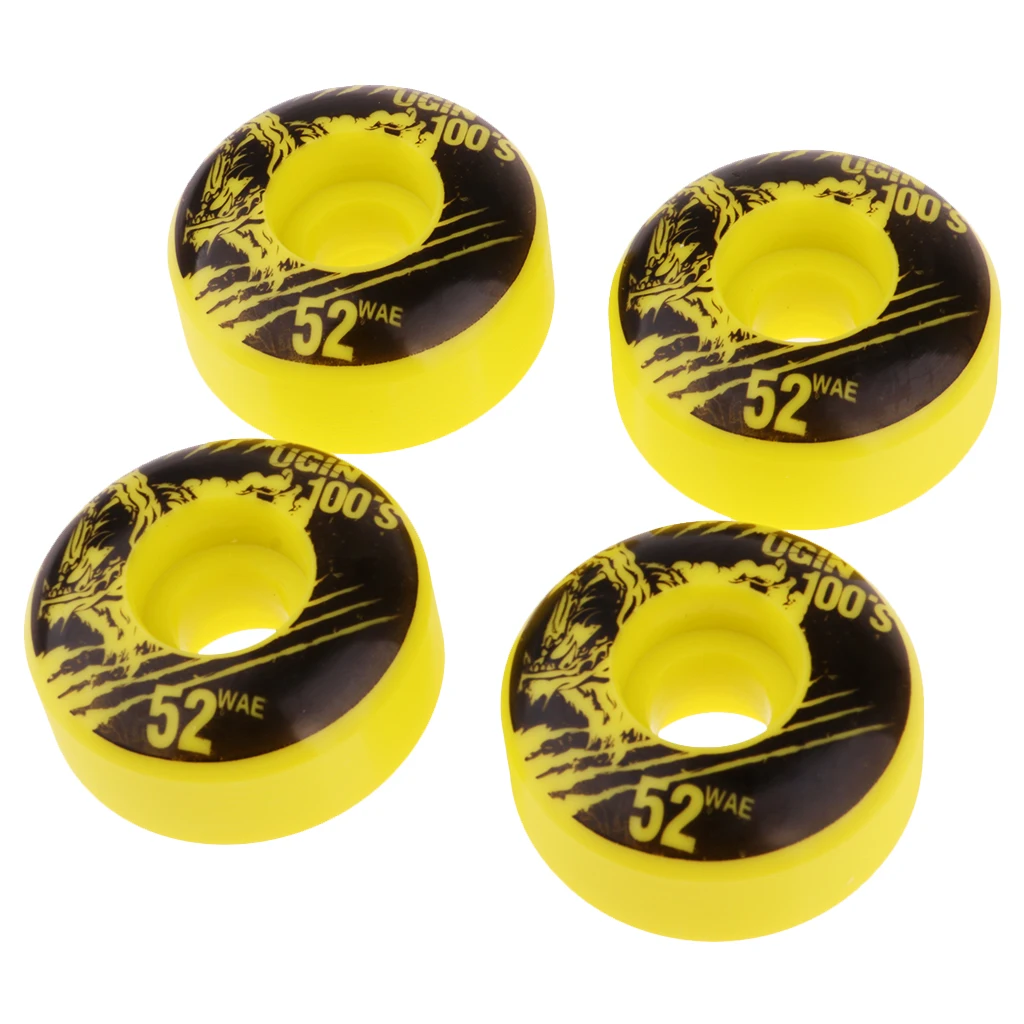 4Pcs 52mm 100A High Performance Skateboard Wheels Durable PU Skate Wheels 100A Super Smooth Skate Board Accessories