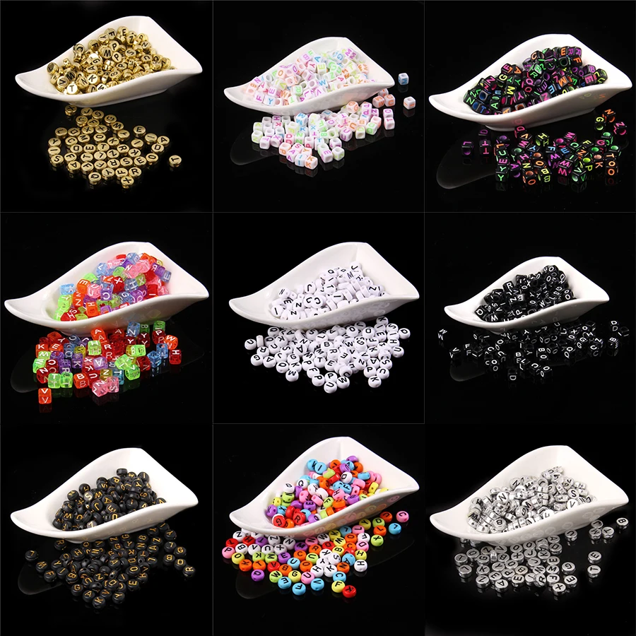 Cuentas Letras Para Pulseras DAHI 1000 Cuentas Con Letras De Colores Mezcladas Con Letras A-Z Hacer Pulseras Letras