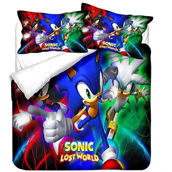 

Hot Sonic The Hedgehog 3d Bedding Set Bed Linen Bedclothes Adult Kids Cartoon Duvet Cover Set Pillowcase Twin Queen King Size