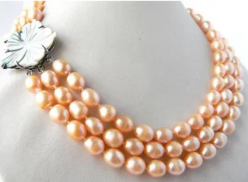 

50'' 9-10mm Gray Baroque Freshwater Pearl Necklace natural Luxury Ms. girl Wedding Jewelry