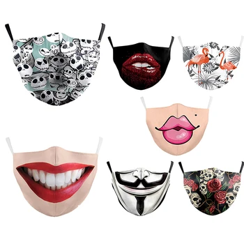 

Face Mask Windproof Bacteria Proof Flu Maskbreathable Anti Dust Fashion Reusable Protective PM2.5 Print Adult Mouth Women Mask