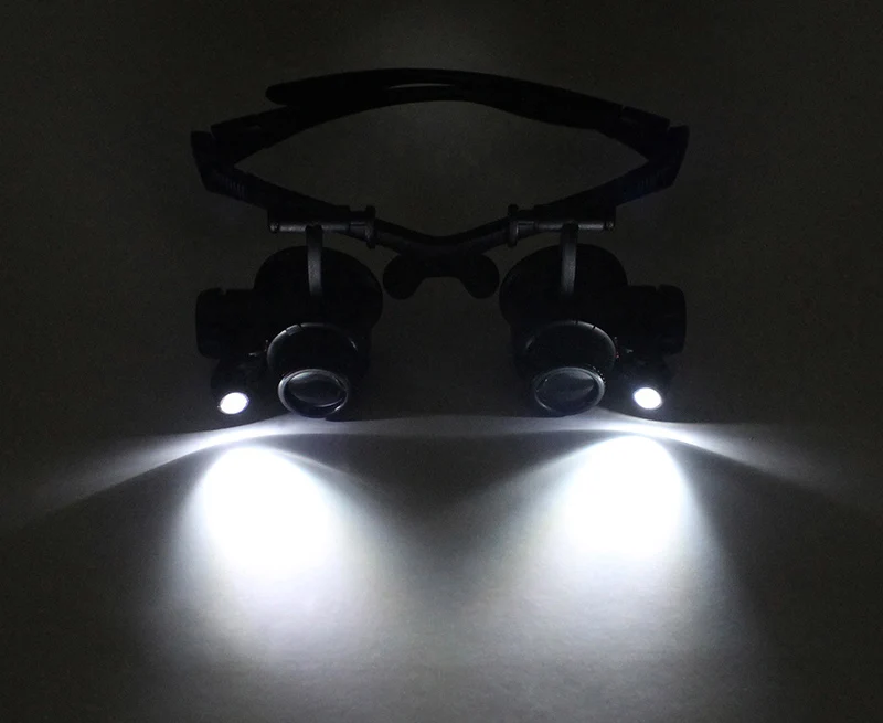 DIDIHOU светодиодный настенный Часы обслуживания увеличительное очки двойные глаза увеличительное очки с светодиодный светильник