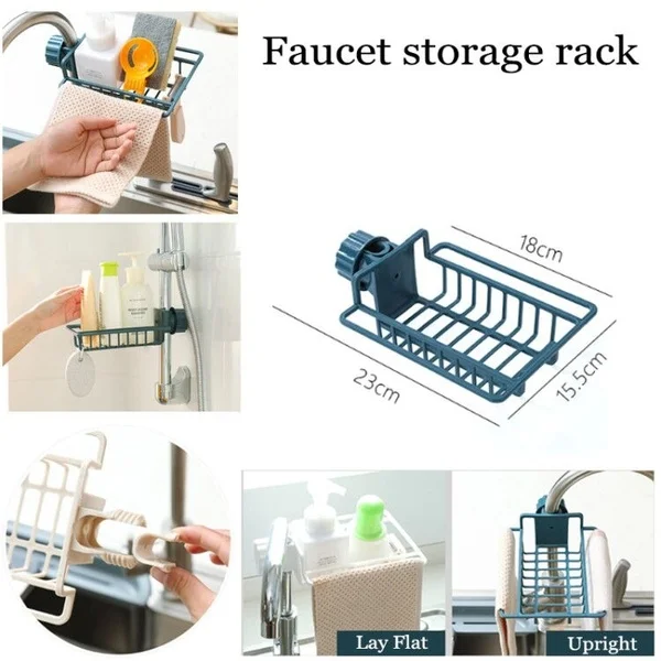 

Portable Faucet Rack Drain Basket Kitchen Rack Dishwashing Sponge Storage Rack Clip Dish Cloth Shelf Drain Dry Towel Storage Box