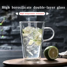 High Borosilicate Glass Tea Cup Transparent Container Drinks Coffee Pots Beer Water Cup Creative Clear Insulated Thermal Milk transparent beer glass cup high borosilicate 400ml