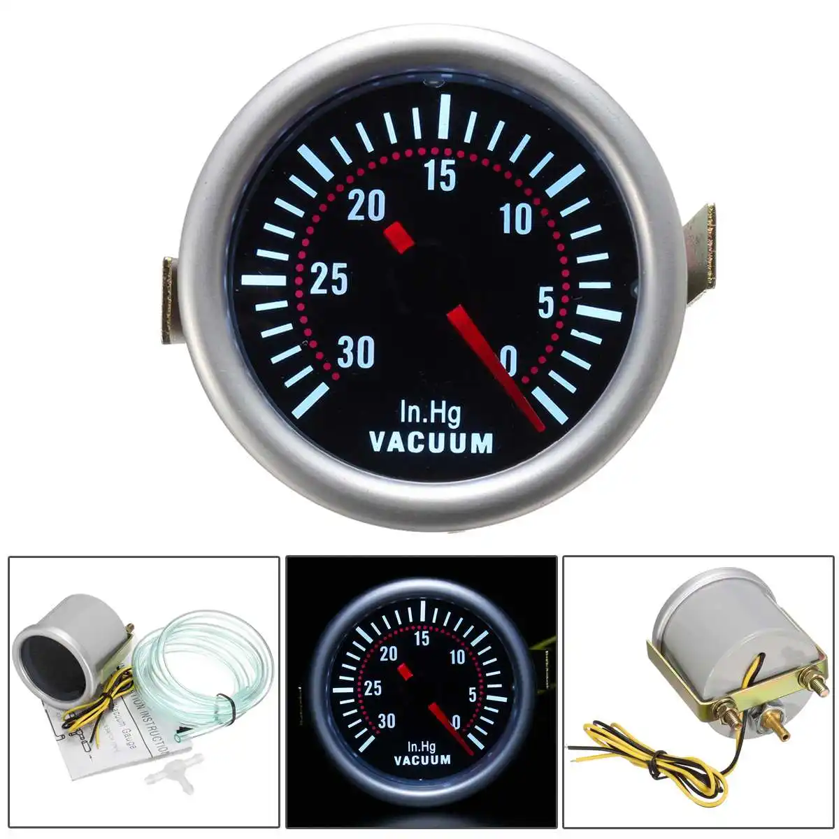2 Inch 52mm Boost Vacuum Gauge Instrument 12V Car Meter Digital LED