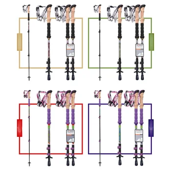 

2Pc 180g 3 Section High Hardness 100% Carbon Fiber Folding Hiking Walking Stick Cane Trekking Poles Climbing Alpenstock Crutches