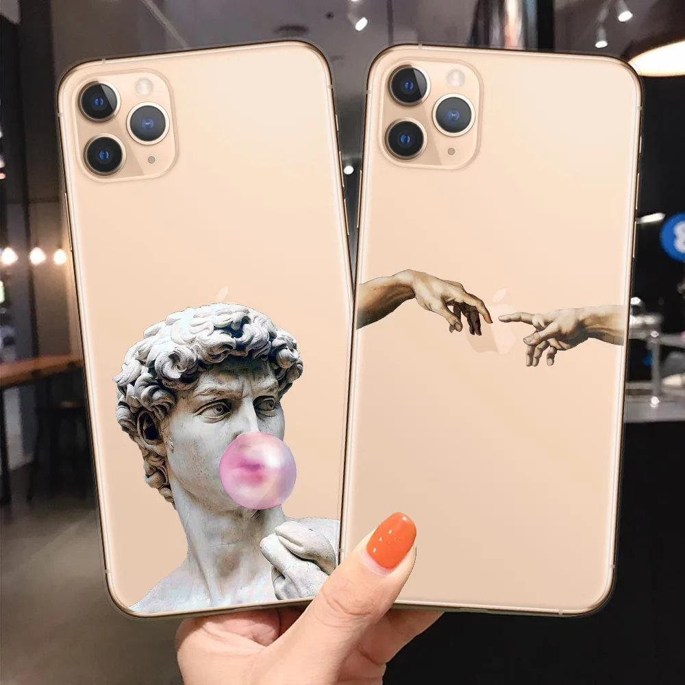 Чехол из мягкого ТПУ Art Fresco Michelangelo Creation of Adam для iPhone 11 Pro Max 5S 6s 7 8 Plus Xs XR XS MAX X