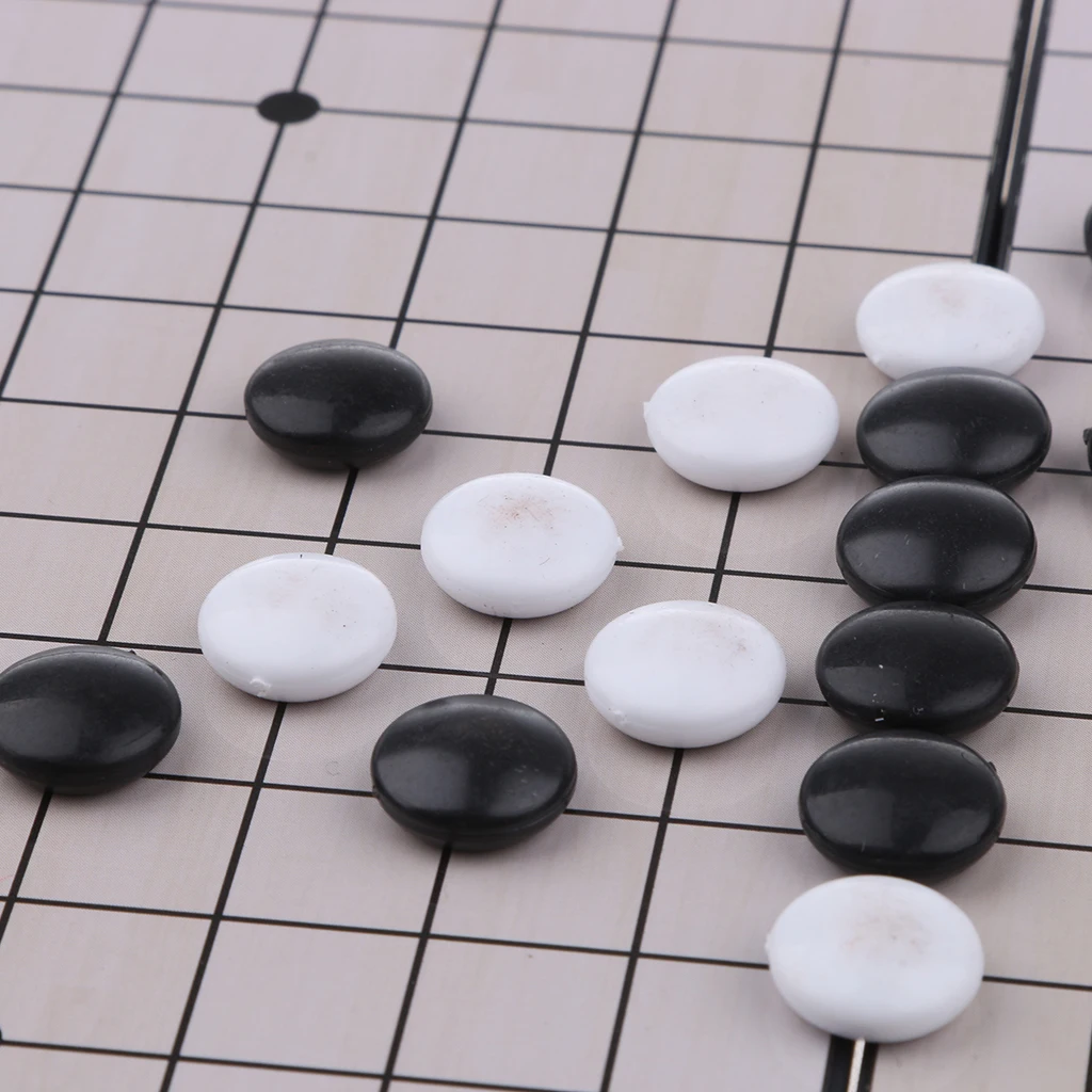 102 Pieces Portable Plastic Professional Chinese WeiQi Magnetic Chessboard Chess Set Board Game Toy 19.5 x 19.5CM