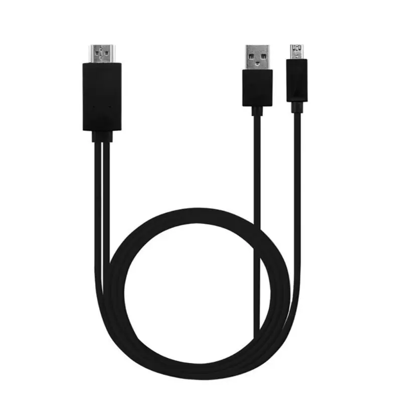 180 см 11Pin Micro USB к HDMI 1080P телевизионный HD кабель адаптер конвертер для Android samsung - Цвет: Черный