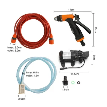 

Hot 12V Car Washer Gun Pump Electric Washing Machine Cleaning Electric Pump High Pressure Washer Device Tool with 2pcs towel