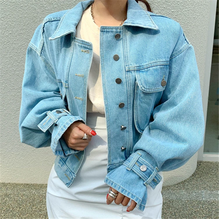 Colorfaith Новинка осень зима женская джинсовая куртка, верхняя одежда синий высокий уличный Модный корейский стиль женские джинсы Топы JK8940