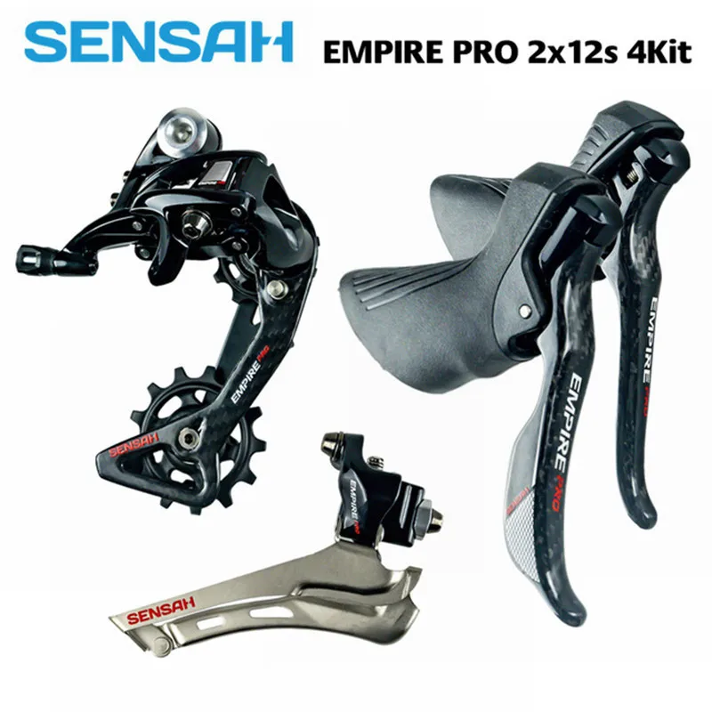 

SENSAH EMPIRE PRO 2x12 Speed Kit, 24s Road Bike Derailluer Carbon Fiber Groupset, Shifter+ Rear Derailleurs+ Front Derailleurs