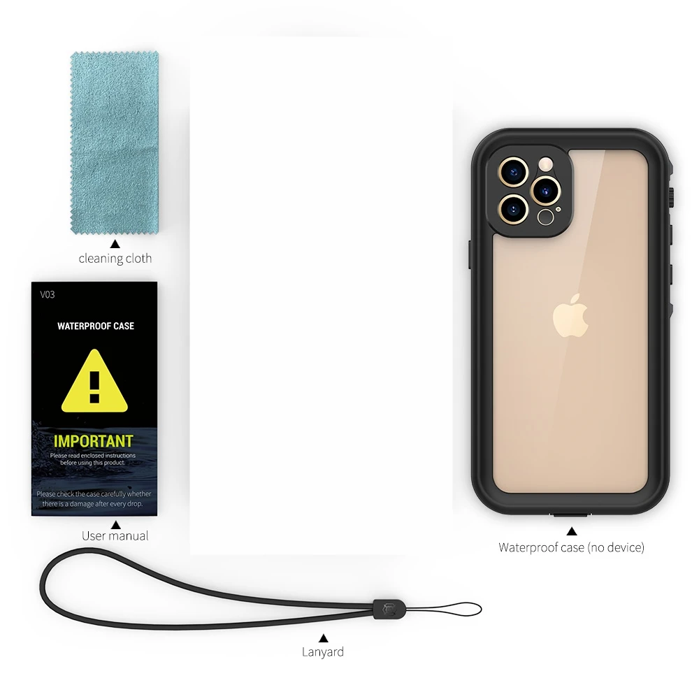 iphone 12 pro max silicone case IP68 Full Sealed Underwater Case For Apple iPhone 13 12 Pro Max Waterproof case Shockproof Diving Cover for iPhone 12 Mini coque iphone 12 pro max cover