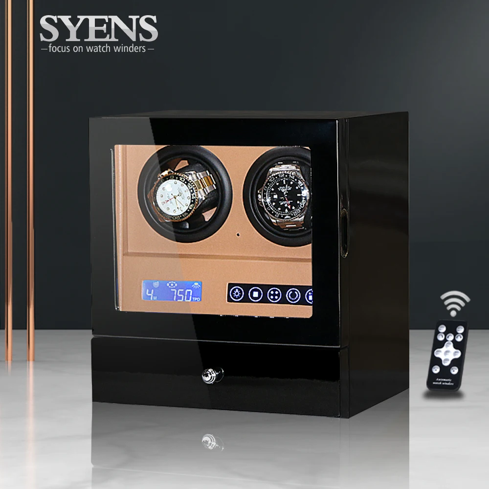 

New Luxury Watch Box 2 Automatic Watch Winder Display Collection Storage Case Watch Organizer Boxes Holder Watch Winders Black