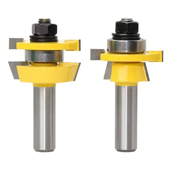 

2 Pieces Rail Router Bit 1/2 Inch Shank Shaker Woodworking Chisel Cutter Woodworking milling cutter set