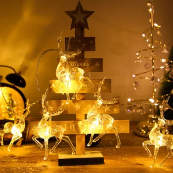 

3M 20 Led Lights Transparent Sika Deer Battery String Lights Garland LED Decoration For Christmas Tree Garland On The Window